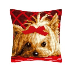 Cross stitch cushion kit Yorkshire with bow