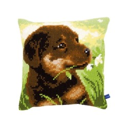 Cross stitch cushion kit Rottweiler puppy